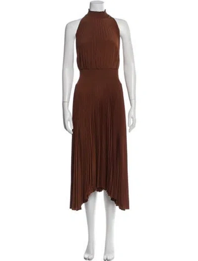 Pre-owned A.l.c Mock Neck Long Dress In Brown