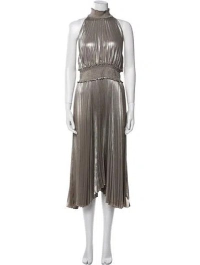 Pre-owned A.l.c Mock Neck Long Dress In Gold