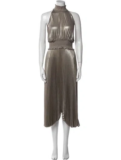 Pre-owned A.l.c Mock Neck Long Dress In Gold