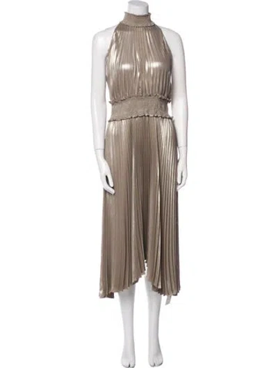 Pre-owned A.l.c Mock Neck Long Dress In Gray