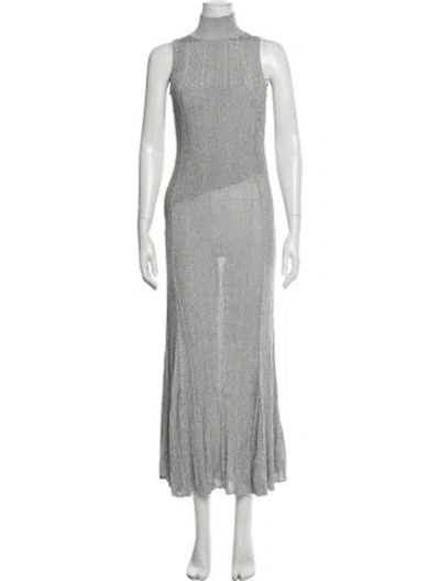 Pre-owned A.l.c Mock Neck Long Dress In Gray