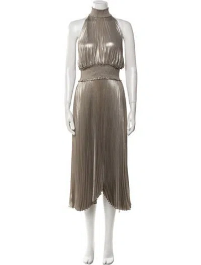 Pre-owned A.l.c Mock Neck Long Dress In Neutral
