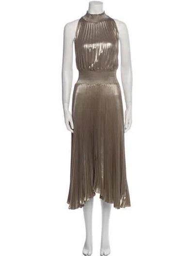 Pre-owned A.l.c Mock Neck Long Dress In Neutral