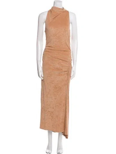 Pre-owned A.l.c Mock Neck Long Dress In Neutral