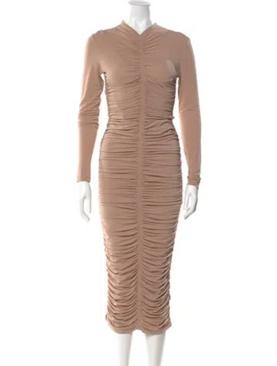 Pre-owned A.l.c Mock Neck Long Dress In Neutral