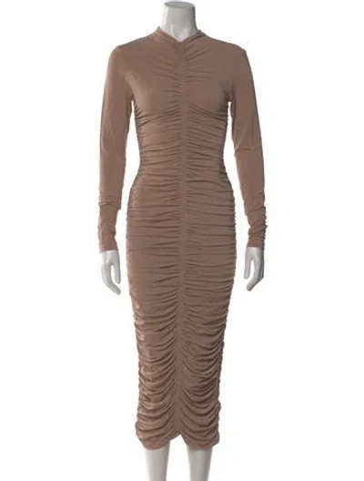 Pre-owned A.l.c Mock Neck Long Dress In Neutral