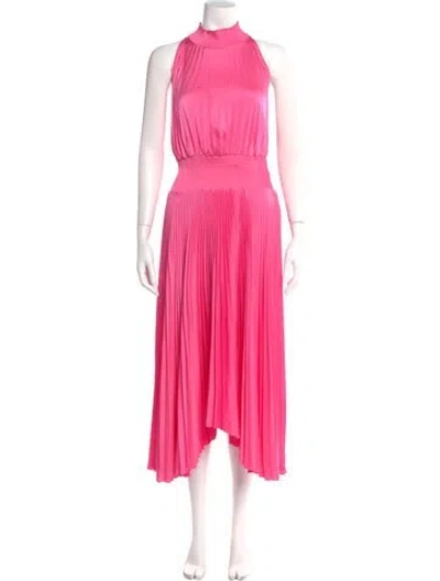 Pre-owned A.l.c Mock Neck Long Dress In Pink