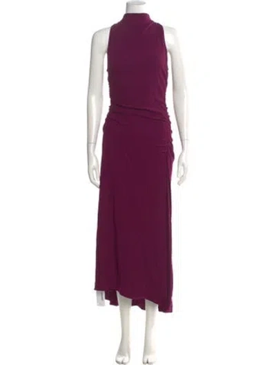 Pre-owned A.l.c Mock Neck Long Dress In Purple