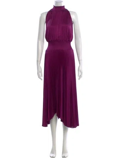 Pre-owned A.l.c Mock Neck Long Dress In Purple