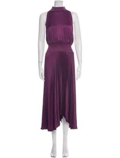 Pre-owned A.l.c Mock Neck Long Dress In Purple