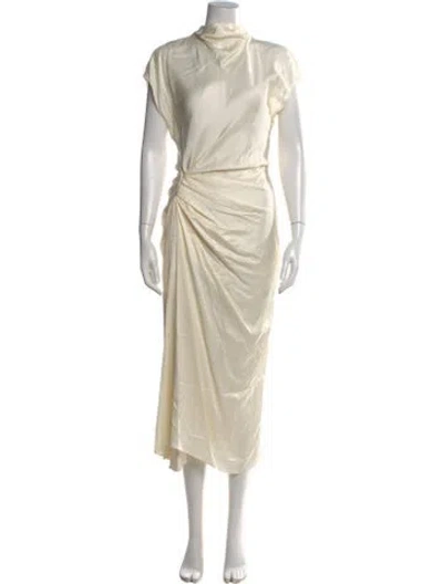 Pre-owned A.l.c Mock Neck Long Dress W/ Tags In Neutrals