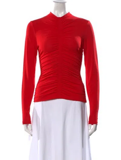Pre-owned A.l.c Mock Neck Long Sleeve Blouse In Pink