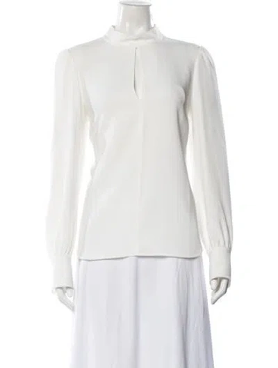 Pre-owned A.l.c Mock Neck Long Sleeve Blouse In White