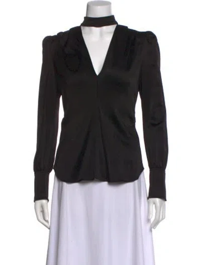 Pre-owned A.l.c Mock Neck Long Sleeve Top In Black