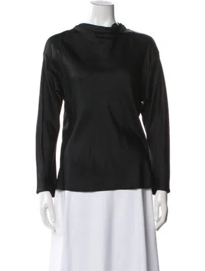 Pre-owned A.l.c Mock Neck Long Sleeve Top In Black
