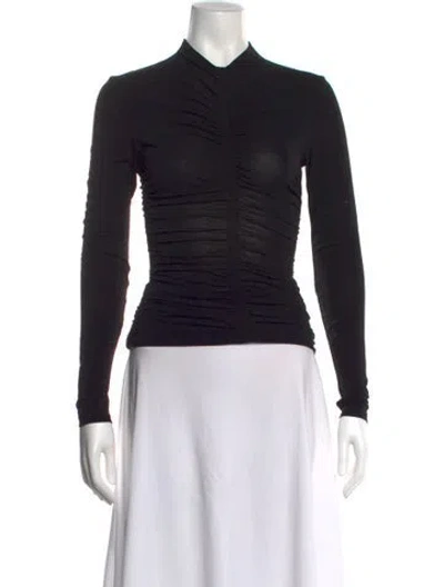 Pre-owned A.l.c Mock Neck Long Sleeve Top In Black