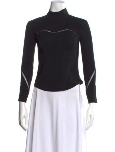 Pre-owned A.l.c Mock Neck Long Sleeve Top In Black
