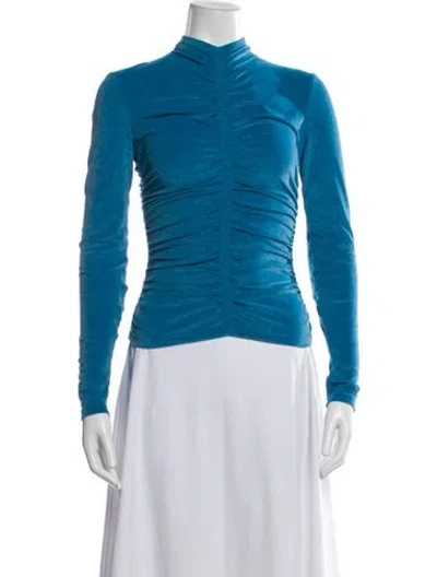 Pre-owned A.l.c Mock Neck Long Sleeve Top In Blue