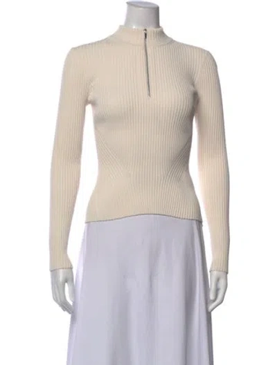 Pre-owned A.l.c Mock Neck Long Sleeve Top In Neutral