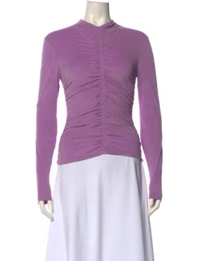 Pre-owned A.l.c Mock Neck Long Sleeve Top In Purple