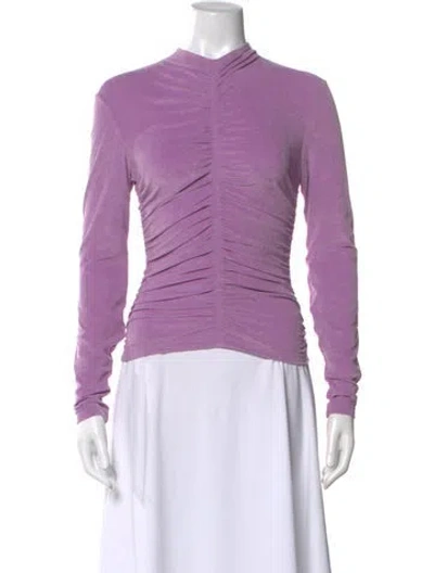 Pre-owned A.l.c Mock Neck Long Sleeve Top In Purple