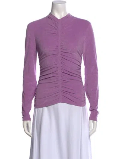 Pre-owned A.l.c Mock Neck Long Sleeve Top In Purple