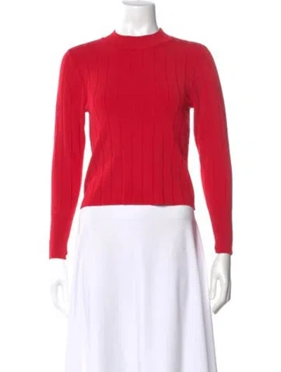 Pre-owned A.l.c Mock Neck Long Sleeve Top In Red