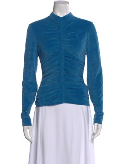 Pre-owned A.l.c Mock Neck Long Sleeve Top W/ Tags In Blue