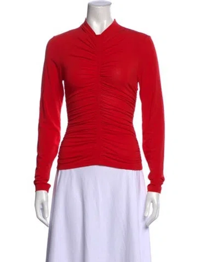 Pre-owned A.l.c Mock Neck Long Sleeve Top W/ Tags In Red