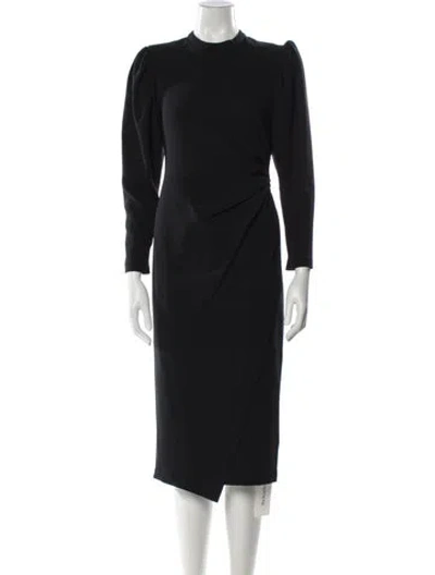 Pre-owned A.l.c Mock Neck Midi Length Dress In Black