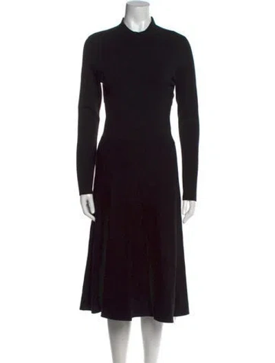 Pre-owned A.l.c Mock Neck Midi Length Dress In Black