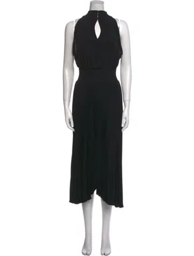 Pre-owned A.l.c Mock Neck Midi Length Dress In Black