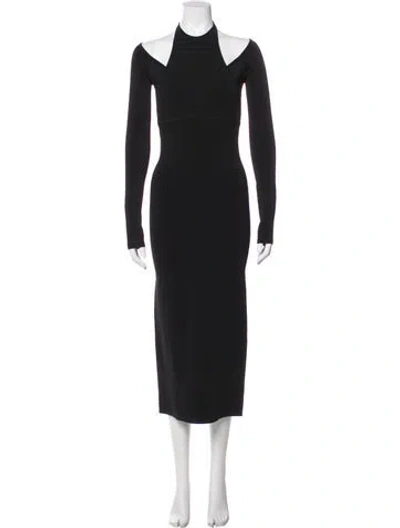 Pre-owned A.l.c Mock Neck Midi Length Dress In Black
