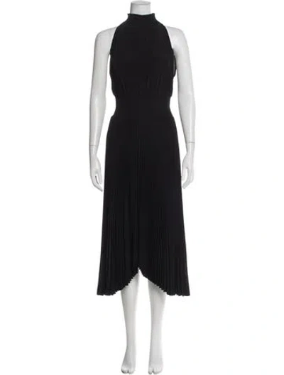 Pre-owned A.l.c Mock Neck Midi Length Dress In Black