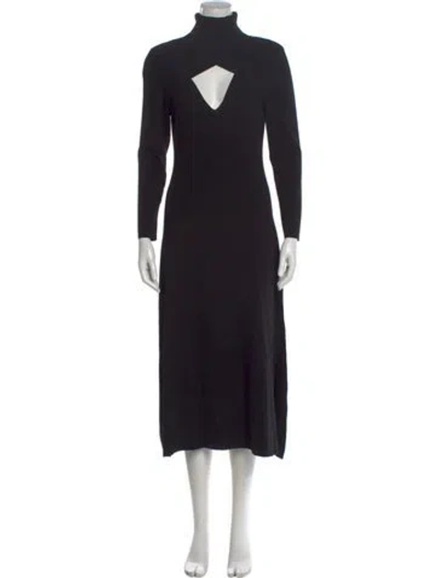 Pre-owned A.l.c Mock Neck Midi Length Dress In Black