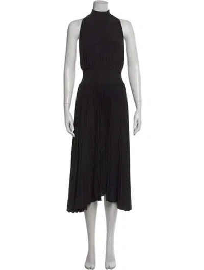 Pre-owned A.l.c Mock Neck Midi Length Dress In Black
