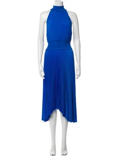 Pre-owned A.l.c Mock Neck Midi Length Dress In Blue