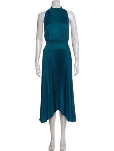 Pre-owned A.l.c Mock Neck Midi Length Dress In Blue