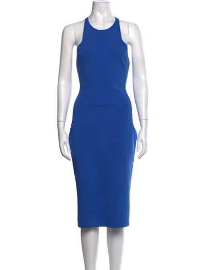 Pre-owned A.l.c Mock Neck Midi Length Dress In Blue