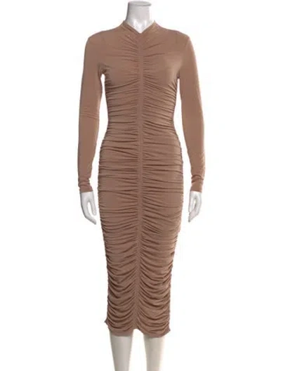 Pre-owned A.l.c Mock Neck Midi Length Dress In Neutral