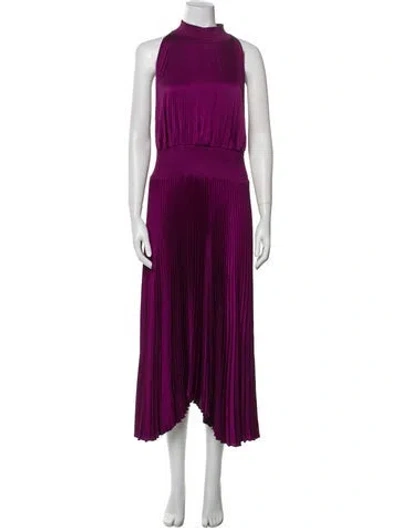 Pre-owned A.l.c Mock Neck Midi Length Dress In Purple