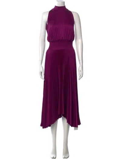 Pre-owned A.l.c Mock Neck Midi Length Dress In Purple
