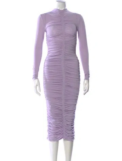 Pre-owned A.l.c Mock Neck Midi Length Dress In Purple