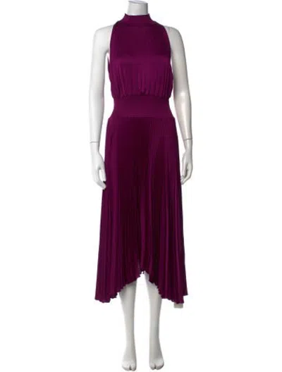 Pre-owned A.l.c Mock Neck Midi Length Dress In Purple