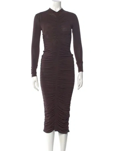 Pre-owned A.l.c Mock Neck Midi Length Dress W/ Tags In Brown