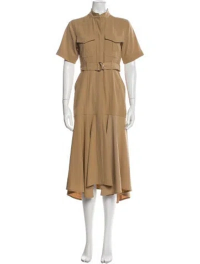 Pre-owned A.l.c Mock Neck Midi Length Dress W/ Tags In Brown