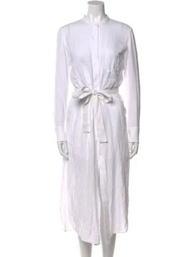 Pre-owned A.l.c Mock Neck Midi Length Dress In White