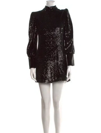 Pre-owned A.l.c Mock Neck Mini Dress In Black