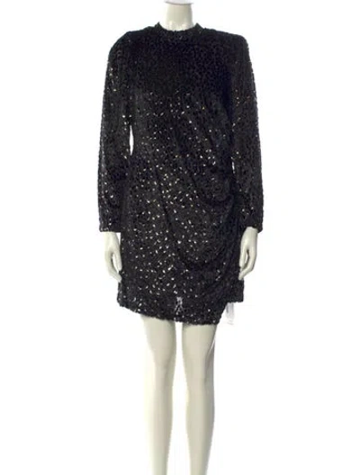 Pre-owned A.l.c Mock Neck Mini Dress In Black