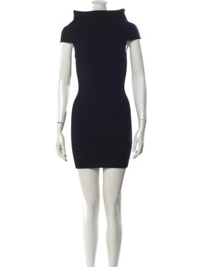 Pre-owned A.l.c Mock Neck Mini Dress In Black
